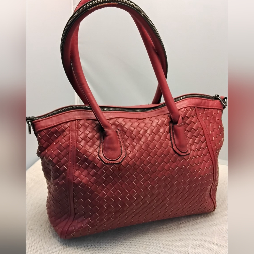 MMS Design Studio Red Woven Shoulder Bag